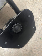 Backrest Saddle Seat for Bikes & Scooters (Blemished) with a black metal frame and integrated adjustable backrest. Ideal for aftermarket bike or scooter comfort, fitting standard 7/8 seat posts.