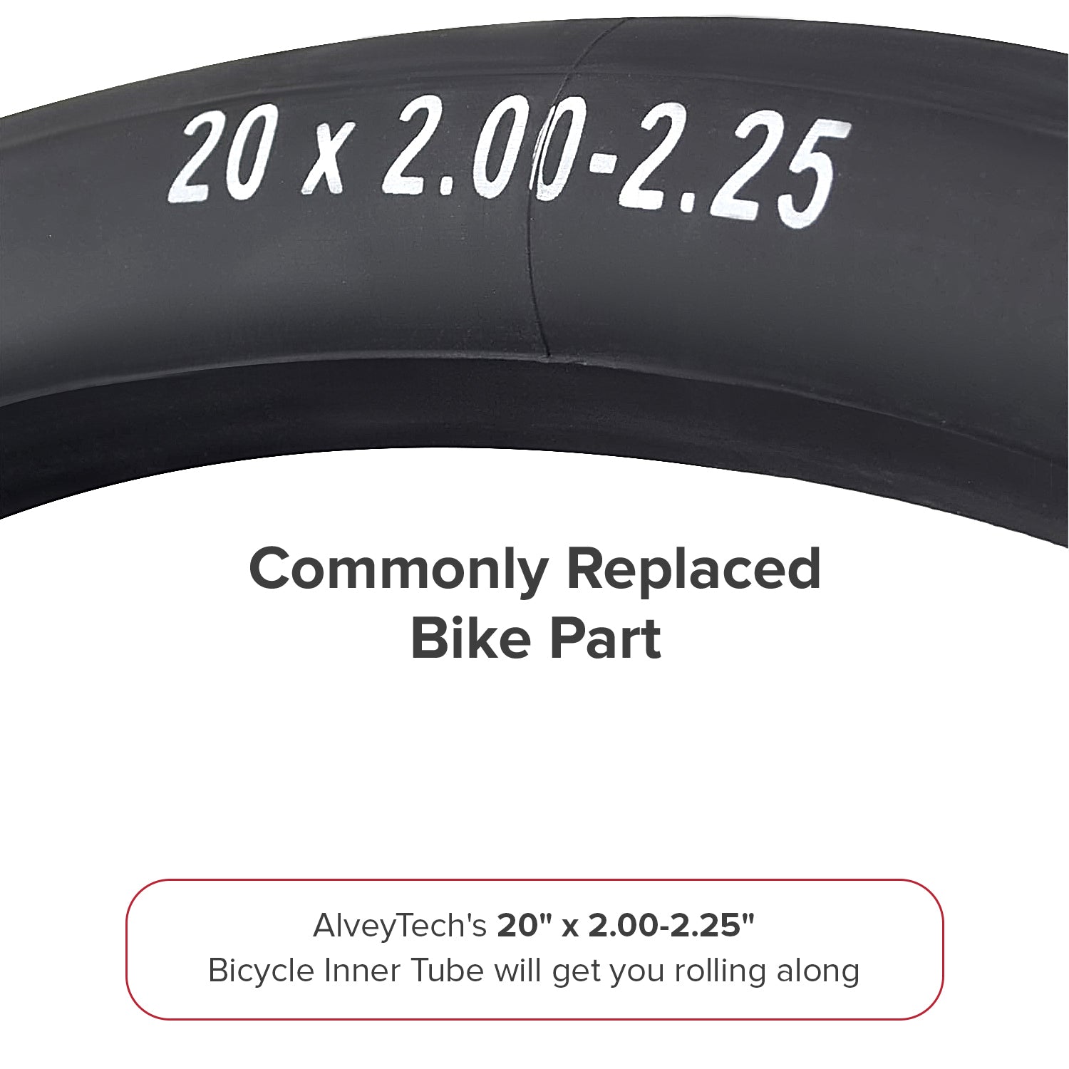 20"x2.00-2.25" Bicycle Inner Tube with Straight Valve