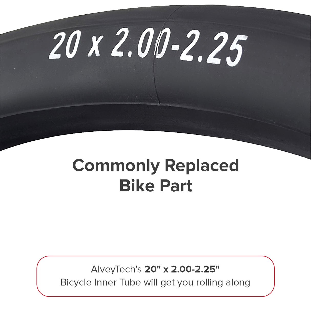 20"x2.00-2.25" Bicycle Inner Tube with Straight Valve