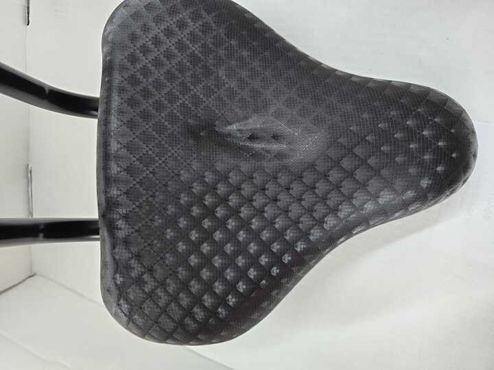 Bicycle Saddle Seat with Backrest (Blemished) featuring a diamond-patterned black seat designed for enhanced comfort on various bike styles.