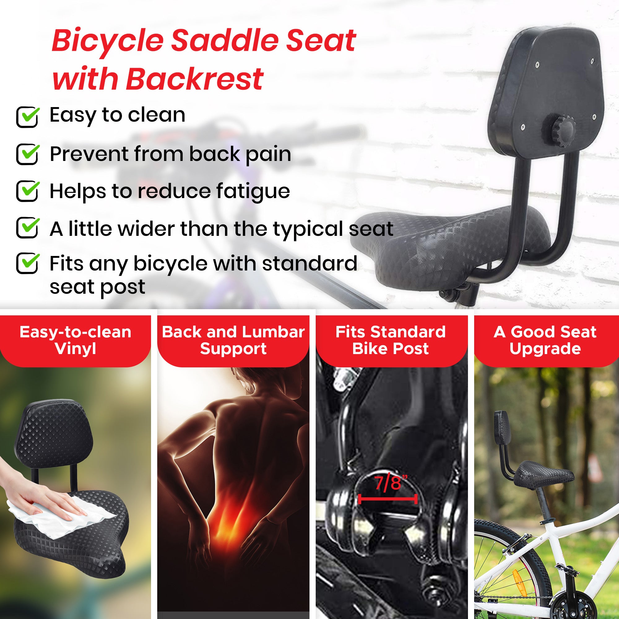 Saddle Seat with Backrest for the eWheels EW-29 Trike