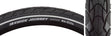 Close-up of 20x1.35 Reflective Kwick Journey Sport KS Bicycle Tire showcasing knurled shoulders, deep siping, and reflective sidewall accents, emphasizing its durable tread and puncture-resistant K-Shield belting.