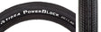 20x1.6 PowerBlock S-Spec Bicycle Tire, featuring white text and a close-up view of its smooth center tread and low-profile directional side lugs designed for excellent cornering on hard pack surfaces.