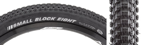 Close-up of the 20x1.75 Small Block 8 Sport Bicycle Tire, showcasing densely packed small knobs for low rolling resistance and responsive acceleration, ideal for hard packed cross country riding.