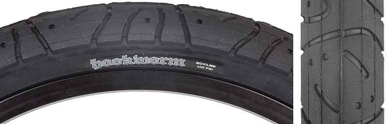 Close-up of a 20x1.95 Hookworm SC Bicycle Tire, showcasing its unique smooth urban-assault tread and large air volume for durability and dependable performance.