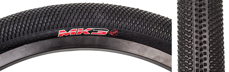 20x2.0 MK3 Bicycle Tire, close-up showing small knobs for traction and a relatively smooth surface for speed.