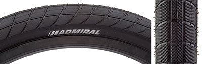 Close-up of the 20x2.35 Admiral Sport Bicycle Tire showcasing its dual tread compound and micro-knurled tread for enhanced street traction.