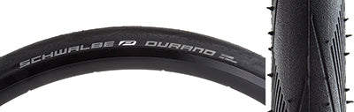 Close-up of the 20x1-1/8 Durano Perf Lite RG Bicycle Tire, highlighting its dual compound tread and Raceguard puncture protection with thin LiteSkin sidewalls for reduced rolling resistance.