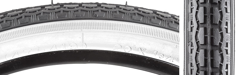 Close-up of the 20x1-3/4 S7 Street S-7 Bicycle Tire, showcasing its raised center designed for reduced rolling resistance.