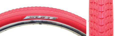 Close-up of the 24x2.125 Cruiser 927 Bicycle Tire, showcasing its grooved tread and large air volume designed for shock absorption.