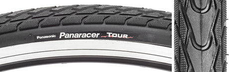 Close-up of the 26x1.5 Tour Bicycle Tire showcasing its aggressive, deep tread pattern designed for urban roads. The image highlights the durable tire's intricate tread, ideal for rough surfaces.