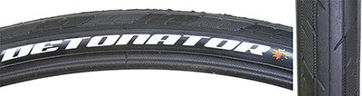 Close-up of the 26x1.5 Detonator SC Bicycle Tire showcasing its smooth siped tread and durable single compound casing.