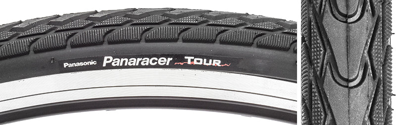 Close-up of a 26x1.75 Tour Bicycle Tire showcasing its deep, aggressive tread designed for urban roads.