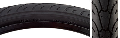 Close-up of a 26x1.95 City Slick II Bicycle Tire showcasing its thick siped tread, designed for all-weather traction and low rolling resistance, featuring a durable cable bead for easy installation.