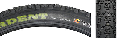 Close-up of the 26x2.4 Ardent SC/EXO Bicycle Tire, showcasing its aggressive tread pattern and large block-style side knobs designed for high-speed cornering and enhanced traction.