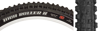 Close-up of a 26x2.4 High Roller 3CG/2-Ply Bicycle Tire, showcasing its aggressive tread design, raised center lugs, and assertive lateral knobs for excellent soil penetration and mud clearing.