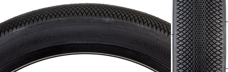 Close-up of the 26x3.5 Baja Bicycle Tire, showcasing its inverted micro knobby tread designed for pavement and beach conditions.