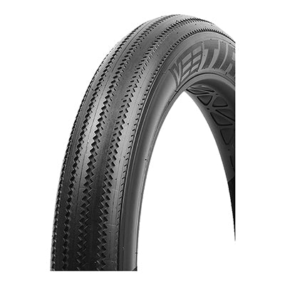 Close-up of the 26x4.0 ZigZag Bicycle Tire featuring a smooth tread with a zig-zag pattern, ideal for vintage-style cruisers, cafe racers, bobbers, and beach cruisers.