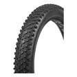 26x4.0 Black Snow Avalanche Bicycle Tire with aggressive directional tread, close-up showing detailed tread pattern and studs designed for traction on ice and snow.