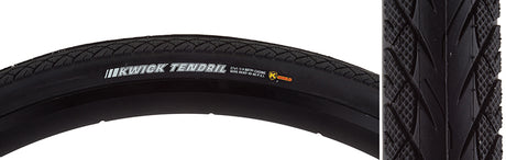 27x1-1/4 Reflective Kwick Tendril Sport Bicycle Tire, close-up view showing minimal tread, smooth surface, and continuous center ridge for city riding and commuting.