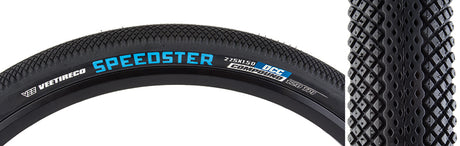 Close-up of the 27.5x1.5 Speedster E-Bike Bicycle Tire, showcasing its tread pattern designed for speed and minimal drag, suitable for both e-bikes and non-e-bikes with tubeless ready construction.