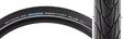 Close-up of a 27.5x1.5 Reflective Marathon Plus Performance Twin SmartGuard Bicycle Tire, highlighting its durable tread and reflective sidewall striping, ideal for urban and E-bike use.