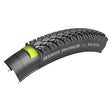 27.5x2.0 Reflective Kwick Drumlin Sport KS+ Bicycle Tire showcasing thick tread with deep siping and burly shoulder lugs, featuring a yellow light highlighting its reflective sidewall striping for low-light visibility.