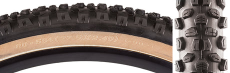 Close-up of a 27.5x2.4 Rev-MX CST1844 Bicycle Tire featuring large, openly spaced knobs and ramped center knobs for effective mud shedding and positive rolling resistance.