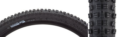 Close-up of the 27.5x2.4 Trail Boss TCS Tough Fast Rolling Bicycle Tire, showcasing the intricate tread pattern designed for high speed and strong braking, with durable dual-layer casing and tubeless compatibility.