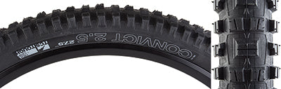 Close-up of 27.5x2.5 Convict TCS Tough High Grip Bicycle Tire showcasing tall, meaty knobs with multidirectional channels designed for superior traction and durability.