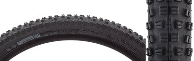 Close-up of the 27.5x2.6 Trail Boss TCS Light Fast Rolling Bicycle Tire showcasing its high-speed, drag-free tread pattern and robust side knobs designed for optimal traction and durability.