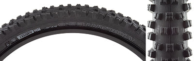 Close-up of the 27.5x2.8 Vigilante TCS Slash Guard Light TriTec High Grip Bicycle Tire, showcasing its square-lugged open tread pattern and stiff side knobs for enhanced stability and traction.