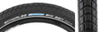 28x2.0 Reflective Big Ben Active Twin KG Bicycle Tire close-up, showcasing its large, smooth profile tread extending onto shoulders and sidewalls, with reflective sidewall striping for enhanced visibility.