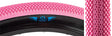 29x2.1 Pink Speedster Bicycle Tire close-up showcasing its tread pattern, designed for high performance on hard pack or paved terrain, ideal for BMX racing, dirt jumps, and urban shredding.