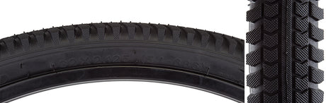 Close-up of the 29x2.125 Black/Black Cruiser Directional Bicycle Tire, highlighting its smooth rolling center pattern and larger lugs on the shoulders for enhanced corner traction.