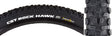 Close-up of the 29x2.25 Rock Hawk Fold Bicycle Tire showcasing its aggressive tread pattern with large, well-spaced lugs and ramped center knobs for improved rolling resistance.