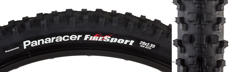 Close-up of a 29x2.35 Fire Sport Bicycle Tire, showcasing its multi-step knobs designed for optimal performance and minimal rolling resistance.