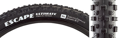 29x2.35 Escape Ultimate Bicycle Tire close-up showcasing widely-spaced, siped square knobs and sophisticated rubber compounds for enhanced grip and traction on diverse terrains. Durable casings ensure security on rugged trails.