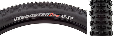 29x2.4 Booster Pro SCT Bicycle Tire close-up showing black tread with modern, aggressive design optimized for fast rolling and cornering traction, featuring added Nylon fabric for enhanced tubeless conversion.