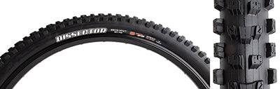 29x2.4 Dissector 3C/DH/TR Bicycle Tire, featuring a black tire with white text, large siped knobs for traction, and a tubeless-compatible casing for enhanced grip and reliability.