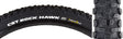 Close-up of a 29x2.4 Rock Hawk Fold Bicycle Tire showcasing aggressive tread pattern with large lugs and ramped center knobs, ideal for shedding debris and enhancing rolling resistance.