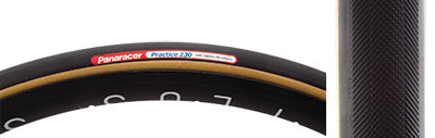 Close-up of the 650x23 Practice Bicycle Tire showcasing its durable tread and removable valve, ideal for training and spare use.