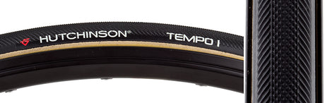 Close-up of the 700x21 Tempo 1 Tubular Bicycle Tire, showcasing the tire's tread pattern and durable design, ideal for all-weather training and recreational use.