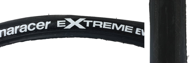 Close-up of the 700x23 EVO3 Bicycle Tire, showcasing its robust, puncture-resistant design and dual compound construction, ideal for racing with enhanced durability and lightweight performance.