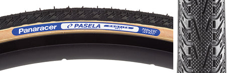 Close-up of a 700x23 Pasela Protite Wire Bicycle Tire, highlighting the tread and rubber texture, designed for urban or touring rides with advanced puncture protection technology.