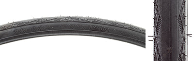 Close-up of the 700x25 Road 1176 Bicycle Tire showcasing its smooth tread and micro-knurled shoulders, designed for all-purpose road use.