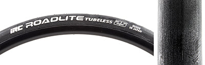 Close-up of the 700x25 Roadlite Tubeless Bicycle Tire showcasing its high abrasion-resistant tread and 120tpi casing, designed for training and endurance riding.