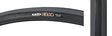 700x25 Czar Fold Bicycle Tire with a smooth center and grooved lateral tread, designed for racing and training, displayed close up to show its durable construction and traction-enhancing features.