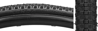 Close-up of the 700x25 Karvs Bicycle Tire, showcasing its skidding design with a continual center ridge and durable tread pattern for urban cycling.