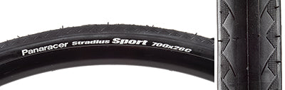 Close-up of the 700x26 Stradius Sport Fold Bicycle Tire showcasing its tread pattern, suitable for light training and races, highlighting its solid durability and traction.